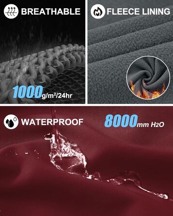 Чоловіча тепла жилетка-софшелл Weste 3XL, темно-червона, водонепроникна, з капюшоном, на блискавці