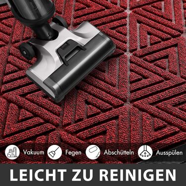 Килимок для дому та вулиці Yimobra, 90x60 см, червоний, вологостійкий, легко миється