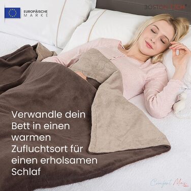 Електрична ковдра Comfortmax Double | 180x130 см | 9 температурних режимів | Знімний пульт | Швидкий нагрів | Автоматичне вимкнення | Захист від перегріву | Можна прати в пральній машині