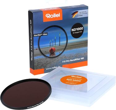 Фільтр Rollei F:X Pro Rundfilter 72mm ND 1000 - нейтральний сірий фільтр з Gorilla Glass, 10 ступенів затемнення