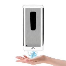 Автоматичний дозатор для мила Jewaytec 1000 мл настінний, нержавіюча сталь, сенсорний, безконтактний, для готелів, офісів, дому, ресторанів, срібний
