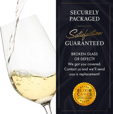 Набір келихів для білого вина, 4 шт. – вишукані кришталеві келихи ручної роботи, 530 мл. Ідеально підходять для шампанського, вина, святкування, весілля, дегустацій, любителів вина. Прозорі, еліптичні, 8 oz.