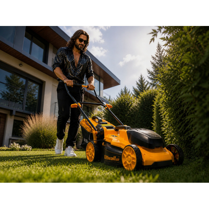 Акумуляторна газонокосарка Riwall RALM 4020i (40 см) — комплект з індукційним зарядним пристроєм