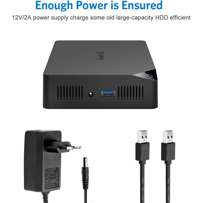 Корпус для жорсткого диска Inateck 3.5 USB 3.0: зовнішній корпус HDD/SSD з підтримкою UASP та живленням 12V/2A (до 20TB)