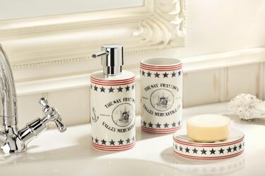 Дозатор мила Spirella з помпою, керамічний, 300 мл, сріблястий, довговічний, 16 см