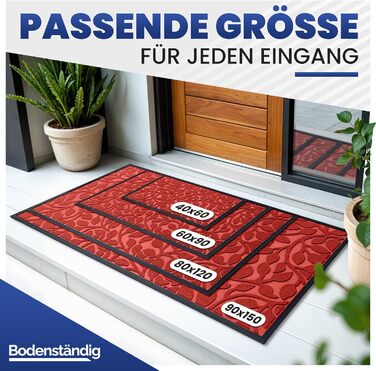 Килимок для дому та вулиці Bodenständig® - міцний, 80x120 см. Ефективно очищає взуття, ідеальний для входу в дім.