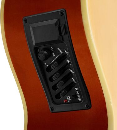 Електроакустична гітара TIGER ACG4-WH 4/4 для початківців з вбудованим 3-смуговим EQ, Gigbag, ремінь та запасні струни, білий колір