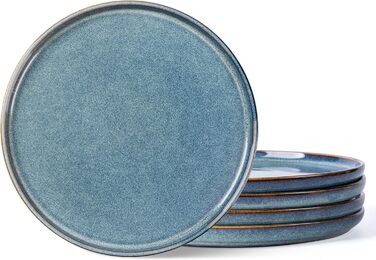 Набір керамічного посуду AmorArc для 8 осіб (24 елементи) - блакитний Ceylon, міцний, для миття в посудомийній машині та мікрохвильовій печі