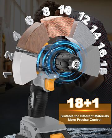 Акумуляторний шуруповерт LEEIKOO 21V, 42N.m, 2.0Ah, 10mm, 18+1, 20шт, LED, сірий