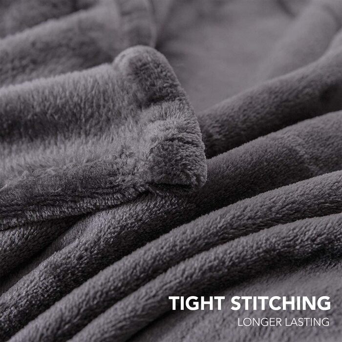 Плед KEPLIN Luxuriöse: великий, м'який, плюшевий, з мікрофібри, 150 x Queen, темно-сірий