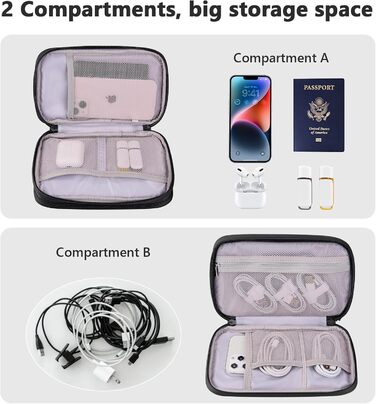 Органайзер для подорожей DDgro Elektronik, водонепроникна сумка для аксесуарів, чорний, розмір L