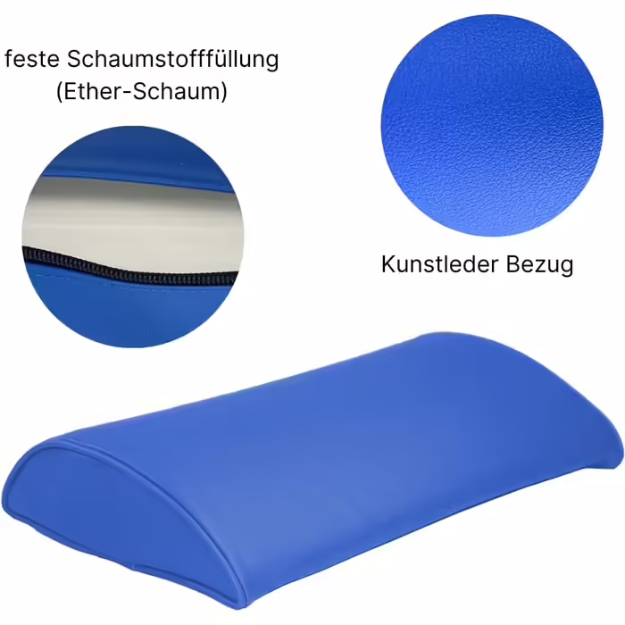 ATC Handels GmbH Lumbar Pillow with Faux Leather Cover 37 x 23 x 7 cm - Neck Support Pillow (green)