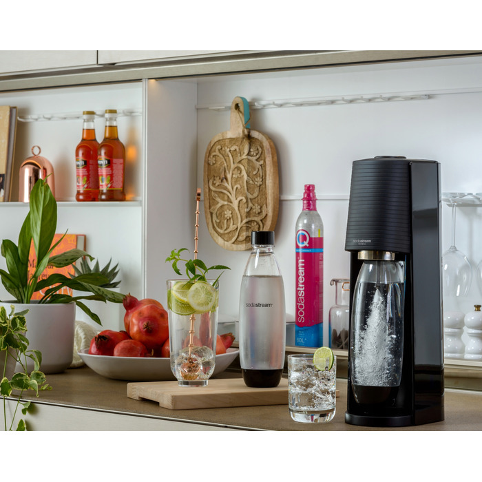 Сифон для газування води SodaStream Terra, чорний + 2 пляшки Fuse по 1л + балон з газом