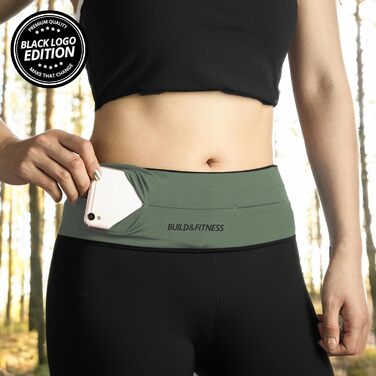 Пояс-підтримка для стегон та тазу з кишенею, кріплення для телефону, кишеня для зберігання, підходить для iPhone, Samsung, чорний/бежевий (L)