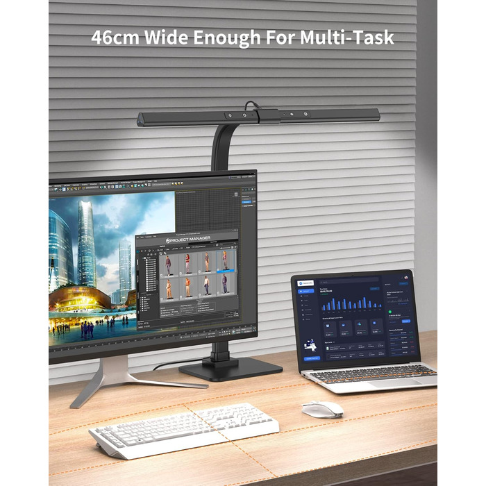 LED лампа для столу KableRika: регульоване освітлення, захист очей, 6 кольорів, для офісу та дому