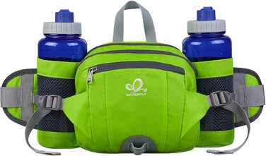Водонерозуміла поясна сумка Waterfly з тримачем для пляшки, регульованим ремінцем, кишенею для телефону, для хандлінгу собак, піших прогулянок, подорожей, кемпінгу (світло-зелена)