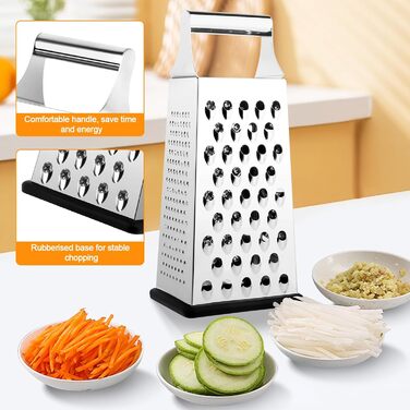 Тритаска решітка з нержавіючої сталі: універсальна тертка для овочів, сиру та картоплі з антиковзким дном