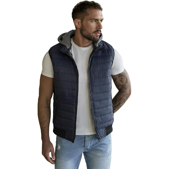 Чоловіча степкова жилетка OZONEEE з капюшоном, без рукавів, спортивна, для перехідного сезону, артикул 777/892KA