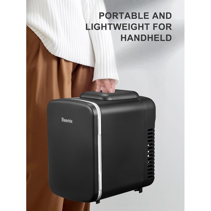 Reemix Mini Fridge - 4L / 6 Can Capacity - Portable Cooler & Warmer