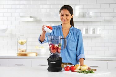 Блендер Nutribullet Full Size Combo 1200 Вт, електричний міксер, багатофункціональний подрібнювач, 1,9 л кувшин, склянки 946 мл і 710 мл, чорний, модель NBF500MB