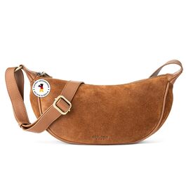 Сумка через плече Berliner Bags Luna, шкіряна жіноча напівмісяць, коричнева замша