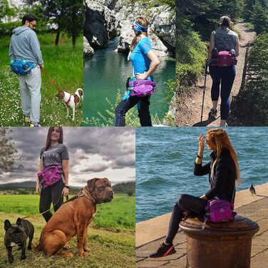 Водонепроникна поясна сумка Waterfly з відділенням для пляшки, регульованим ременем, кишенею для телефону, для хандрінігу, піших прогулянок, подорожей та кемпінгу (Темно-синій)