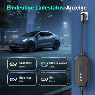 Кабель для зарядки електромобіля EVJUICION Typ 2 Schuko, 3.68kW, 6м, 6-16A, IP67. Підходить для ID.3, ID.4, X1, Model Y/3 та інших PHEV/EV