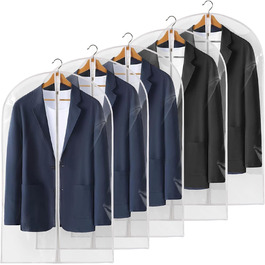 Прозорі мішки для одягу на вішалку, 101.6 см, 5 шт. - мішки для костюмів, органайзери для шафи, водонепроникні, з блискавкою