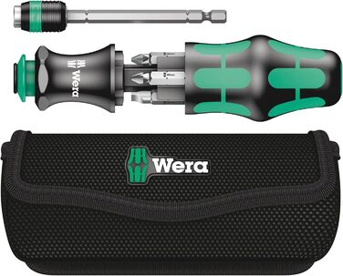 Набір викруток Wera Kraftform Kompakt 20 з чохлом, 7 предметів, чорний-зелений