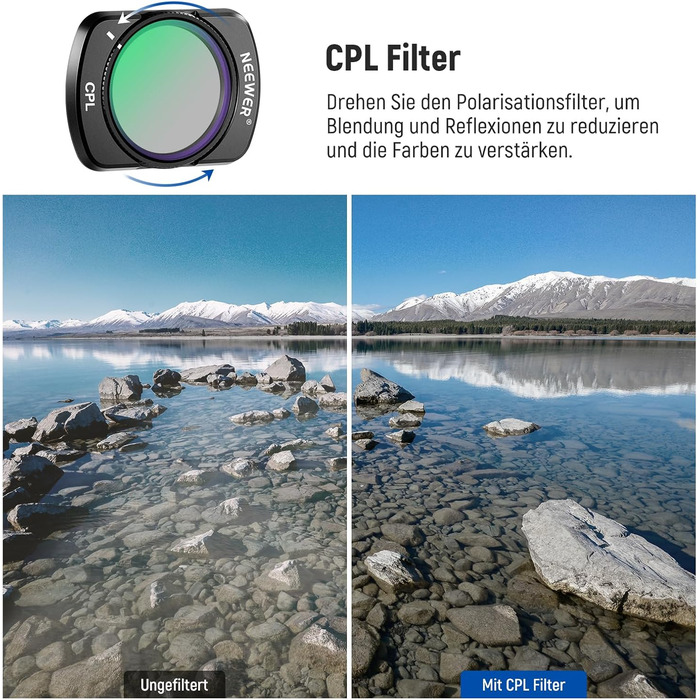 Набір фільтрів NEEWER CPL ND для DJI Osmo Pocket 3: CPL, ND16, ND64, ND256, з магнітним кріпленням та 2 серветками для чищення