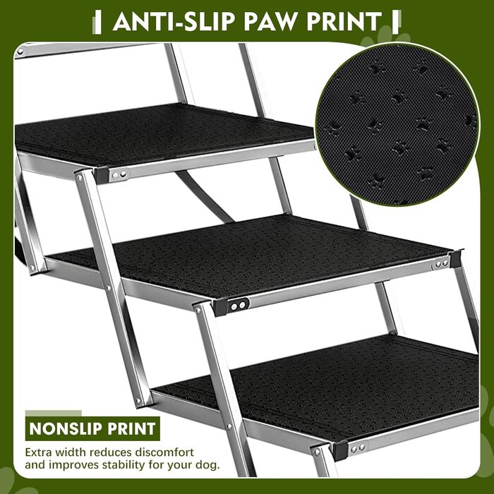 Сходинки для собак великих порід, широкі, 4 сходинки, складана пандус для собак, легкі та неслизькі, для автомобіля, вантажівки та SUV, витримує до 100 кг