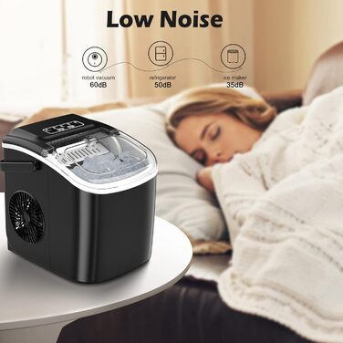 Машина для приготування кубиків льоду Ice Maker - чорна, 2L, з LED-дисплеєм та совком, для дому та бару