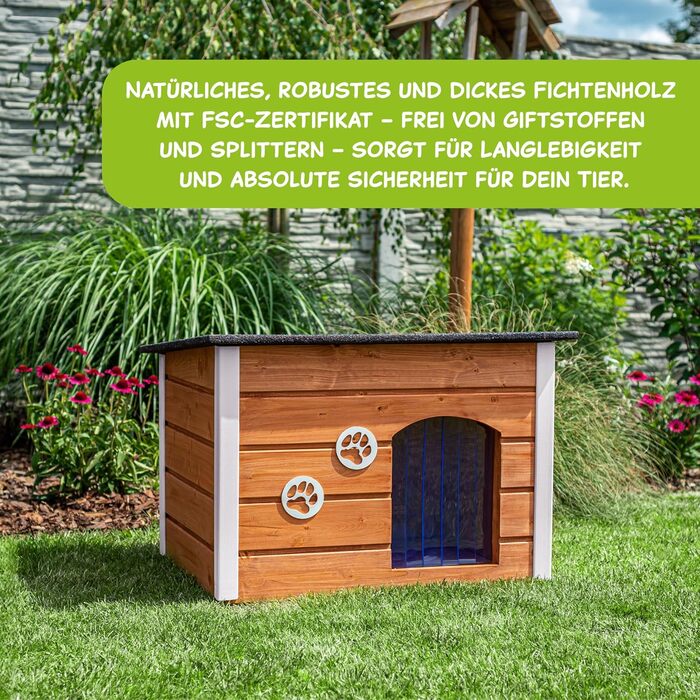 Будка для собак середнього розміру Outentin - тепла, ізольована, для вулиці, сіра, 76x60x60 см