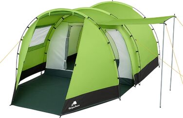 Намет CampFeuer Super+ для 4 осіб, великий тунельний, 2 входи, навіс, водостійкість 3000 мм - сіро-зелений