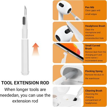 Набір для чищення екрану ноутбука, клавіатури, 20-в-1, Airpod, багатофункціональний, для комп'ютерів, камер