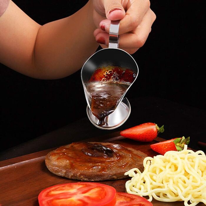 UPKOCH 3-Piece Stainless Steel Saucepan, Sauce Dish, Sauce Bowl, Sauce Pot, Sauce Jug, Small Milk Jug, Dessert Bowl, Sauce Bowl for Roasts, Juices, and Sauces