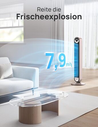 Dreo 25dB Smart Quiet Tower Fan with Cooling, 106cm WiFi Alexa Tower Fan, 90° Oscillating Fan, Remote Control 9-Speed 9-Mode 12 Hr Timer Voice Control, Black