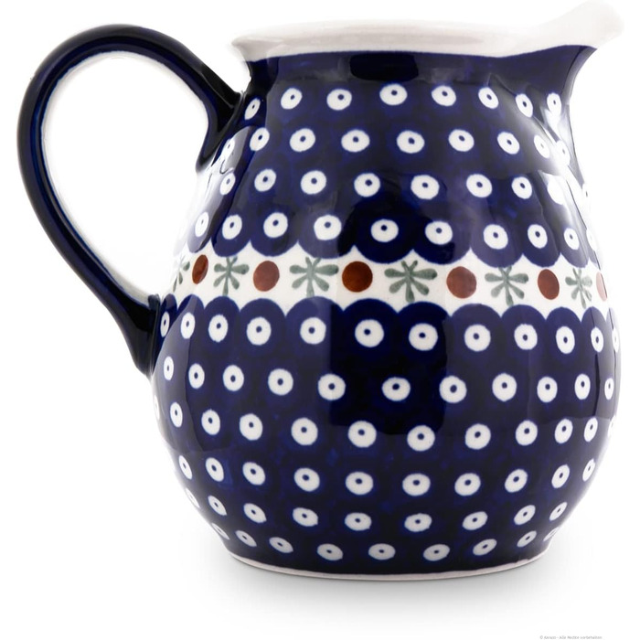 Bunzlauer Ceramics 1.45 Liter Ceramic Pitcher/Jug/Carafe – rounded shape, classic design, hand-painted, stoneware (Decoration 41)