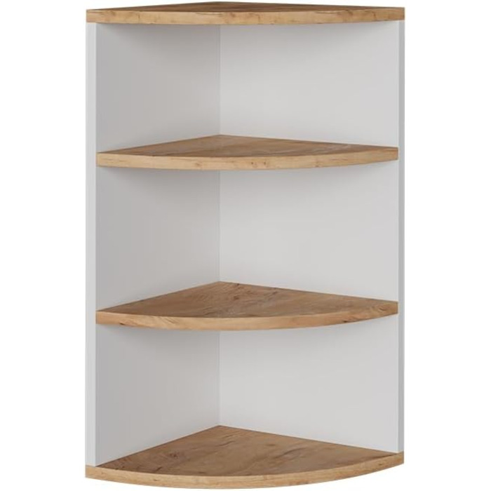 Vicco Corner Shelf Ecki, Bookshelf, White/Gold Kraft Oak, 30 x 60 cm
