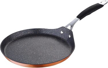 Bergner BGIC-1101 Crepe and Pancake Pan | Quantanium Non-Stick Coating | Copper | Silicone Handle | Forged Aluminum, 24 cm