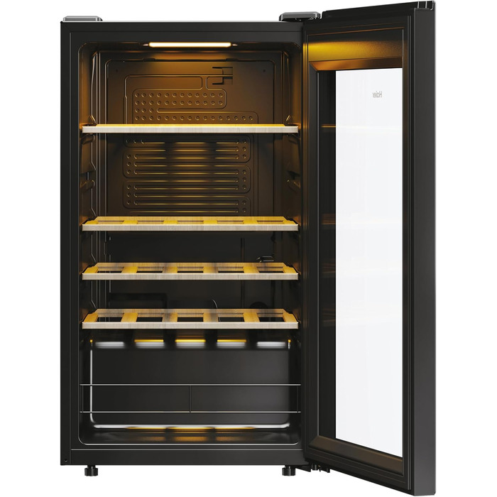 Haier 34 Bottle Wine Refrigerator - 1 Zone Wine Cooler with UV Glass Door, Wi-Fi & Touch Display