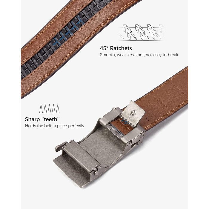 Чоловічий шкіряний ремінь BOSTANTEN з автоматичною застібкою-разом, 35 мм, регульований, довжина 115/135 см