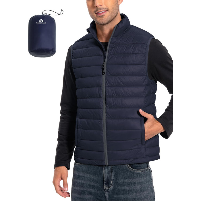 Чоловіча легка степкова жилетка Pioneer Camp – водонепроникна, компактна, з підкладкою – для активного відпочинку, повсякденного носіння, роботи, спорту та подорожей. Navy, L