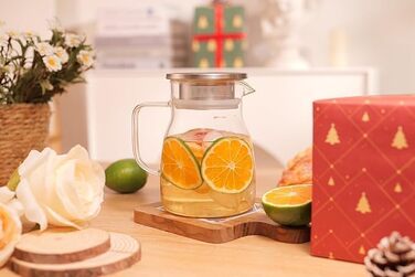 Скляний чайник для заварювання чаю CNGLASS 800 мл з фільтром із нержавіючої сталі, термостійкий заварник для листового чаю