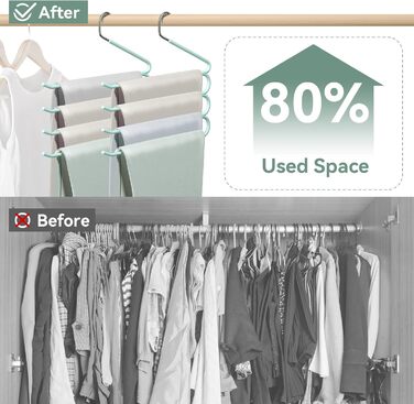 Набір вішалок для штанів, джинсів, краваток та шарфів, нержавіюча сталь, протиковзкі, економія місця (3 шт.), чорний (зелений)