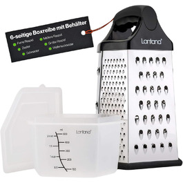 Тертка Lantana 6-стороння з контейнером - ручна тертка/хоботель/подрібнювач. 6 незамінних функцій для кухні: грубе, середнє, дрібне та мікро-терття/стругання/подрібнення.