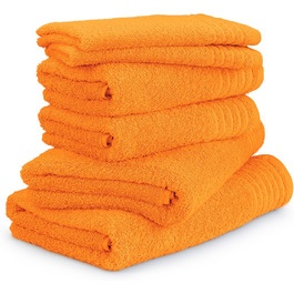 Möve Handtuchset New Classic 6-Piece Towel Set - 2X 30x50 cm + 2X 50x100 cm + 2x67x140 cm, 100% Cotton, orange