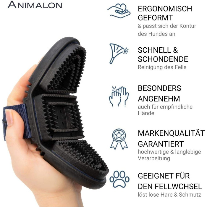 Штригучка для собак Kurzhaar Animalon | Штригучка для собак з короткою шерстю | Інноваційна щітка для собак для щадного догляду за шерстю (Блакитна)