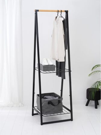 Складаний кошик для білизни Brabantia 35 л, водонепроникний, чорний, м'які ручки, для сухої та мокрої білизни