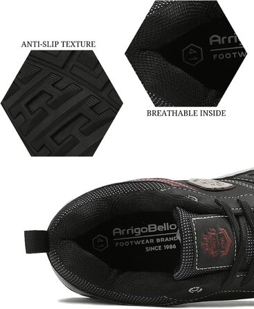 ARRIGO BELLO Кросівки чоловічі спортивні для ходьби та відпочинку, розмір 41-46, чорний